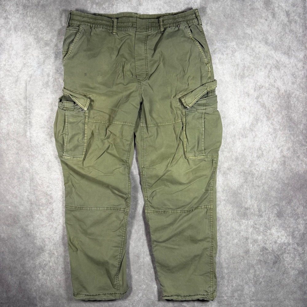 American Eagle Next Level Flex Cargo Pants Mens Medium Olive Green Tapered